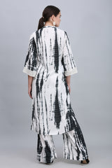 Black & White Tie Dye Kurta Set