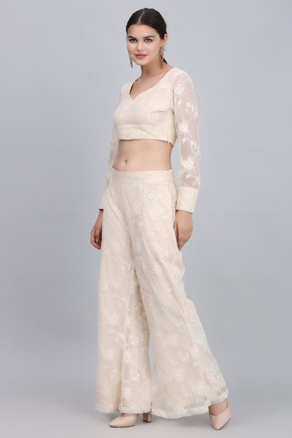 Enchanting Ivory Embroidered Dream Co-ord Set