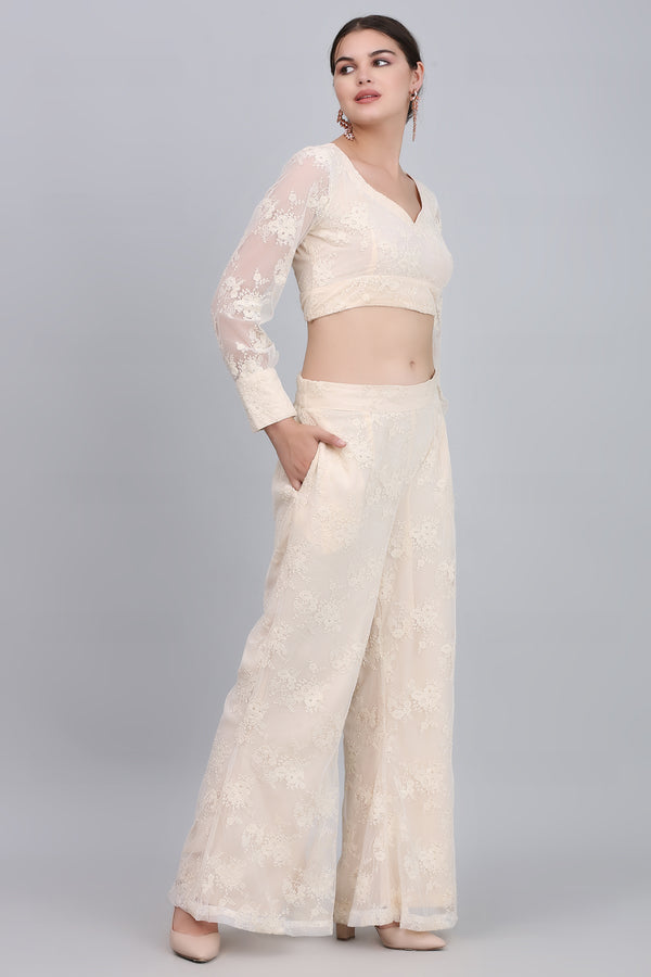 Enchanting Ivory Embroidered Dream Co-ord Set