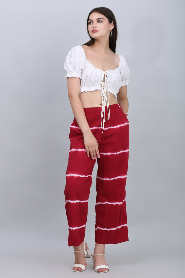 Bold Red Tie Dye Pants