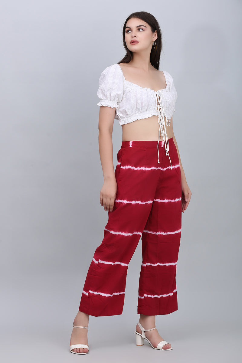 Bold Red Tie Dye Pants