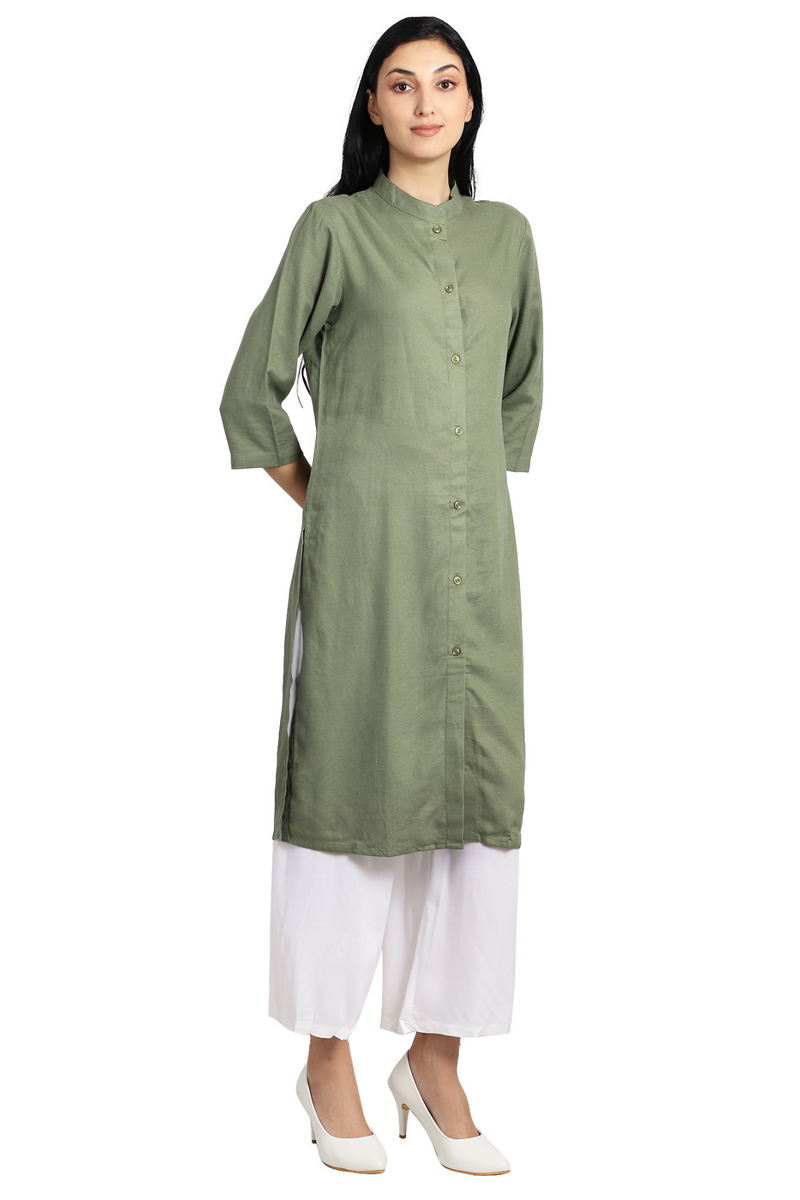 Liyana Bottle Green Kurta