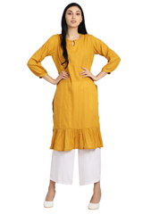 Solid Mustard Kurta