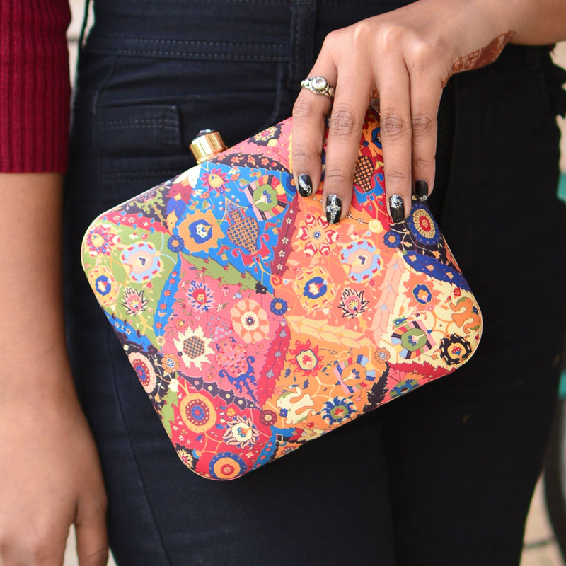 Colorful Tiny Patterns Printed Clutch