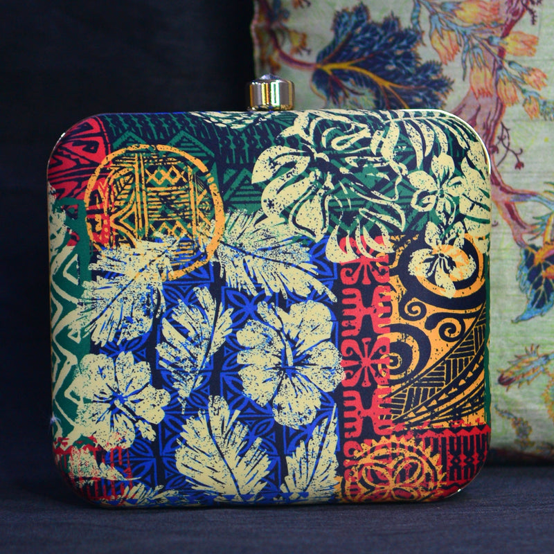 Multi-Print Pattern Printed Clutch