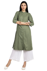 Liyana Bottle Green Kurta