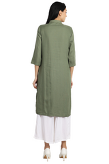 Liyana Bottle Green Kurta