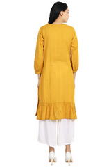 Solid Mustard Kurta