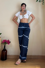 Navy Blue Tie-Dye Pants