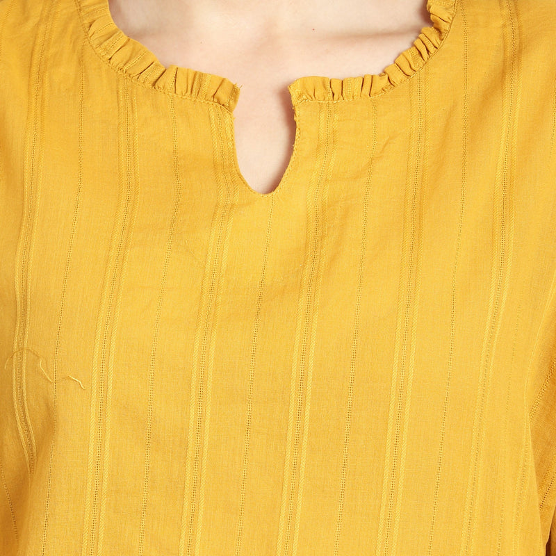 Solid Mustard Kurta