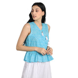 Blue Leheriya Top