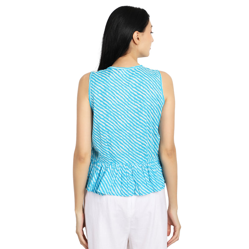 Blue Leheriya Top