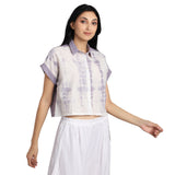 Lavender Shibori Crop Shirt