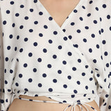 Retro Wrap Over Polka Dot Top