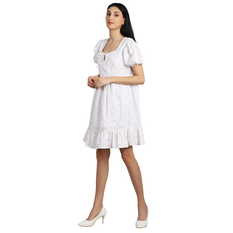 Eira Classic Chikankari Dress