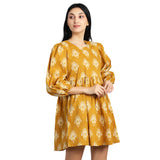 Zanna Mustard Ikat Dress