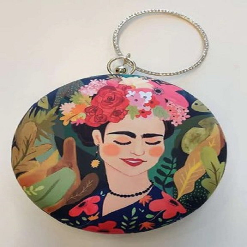 Beautiful Women Flower Crown Printed Clutch